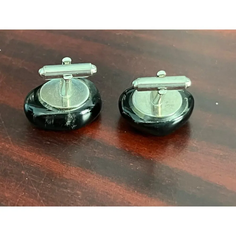 Black Tourmaline Stone Cufflinks